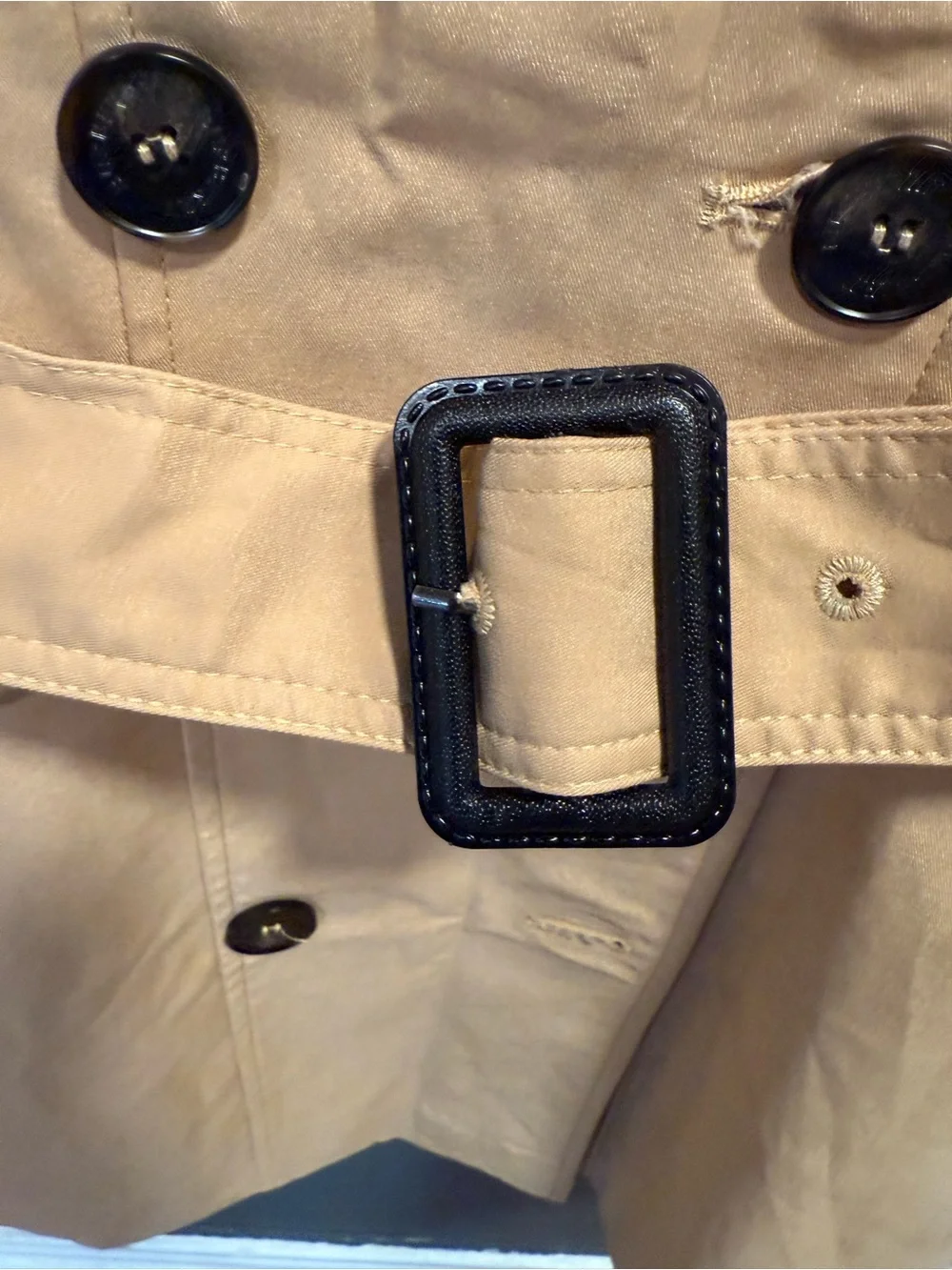 Burberry Tan Double-Breasted Trench Coat with Belt - Picture 3 of 8